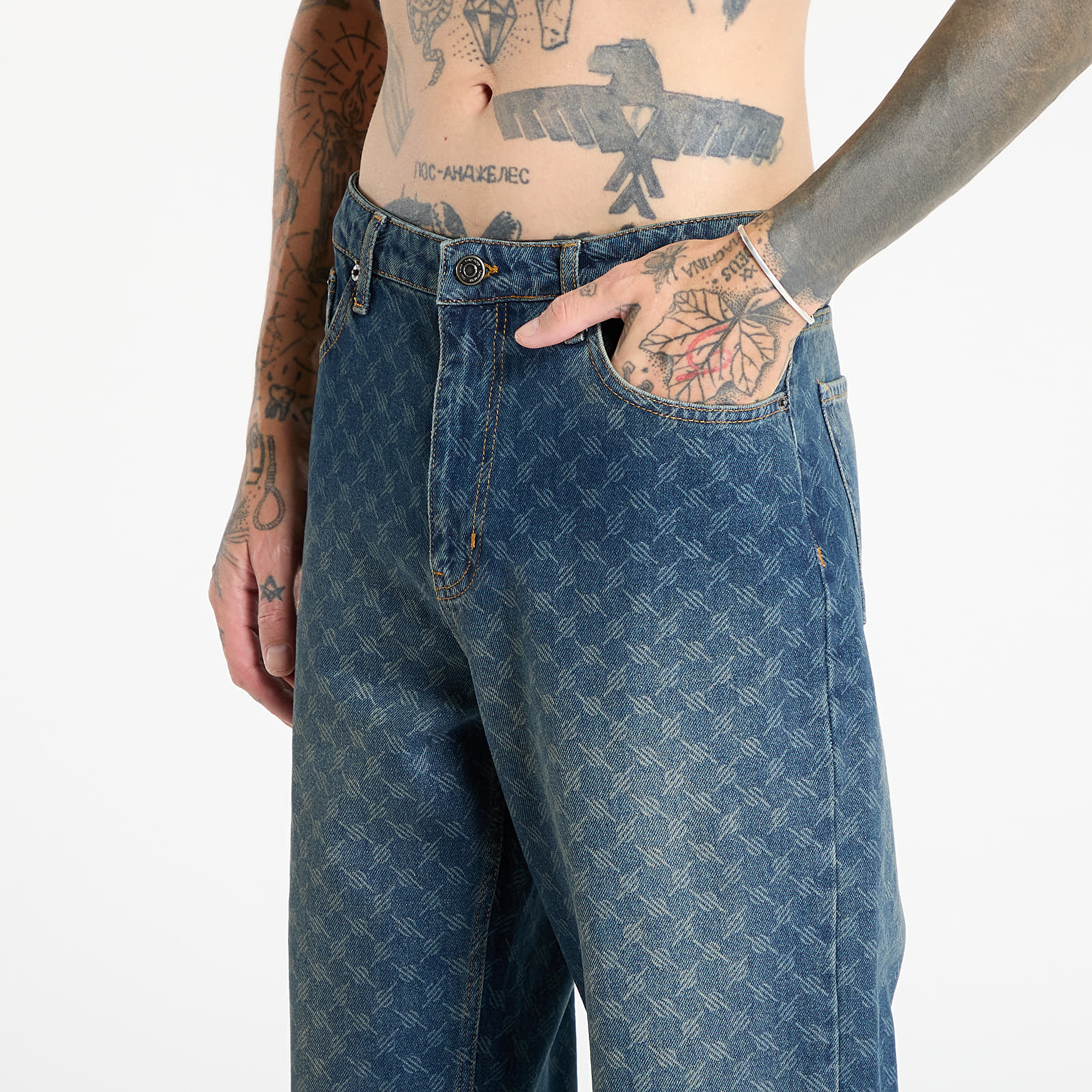 Jeans voor heren Daily Paper Amba Monogram Jeans Sand Blue