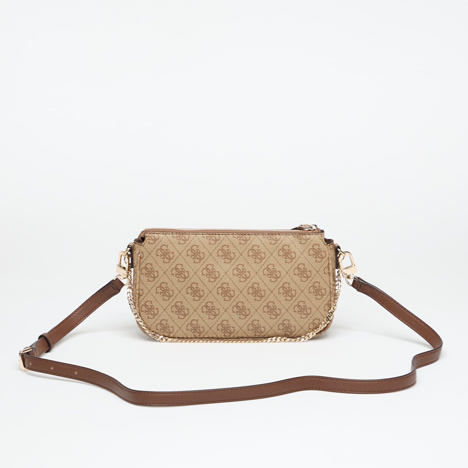 Kabelky GUESS Noelle Ii Dbl Pouch Crossbody Latte Logo/ Brown