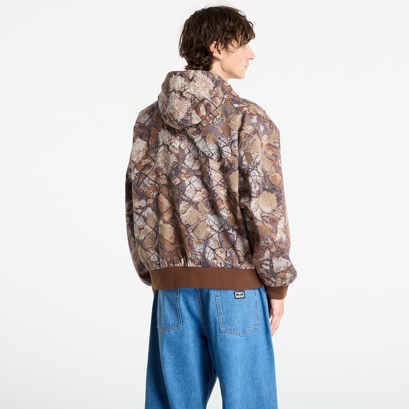 Pánské bundy OBEY Glen Zip Up Jacket Fence Camo Multi