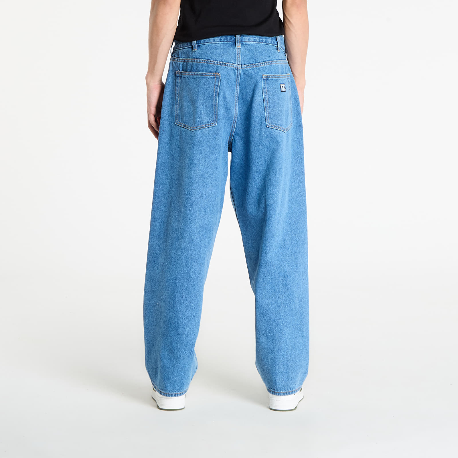 Vīriešu džinsi OBEY Bigwig Baggy Denim Medium Stonewash Lt Indigo