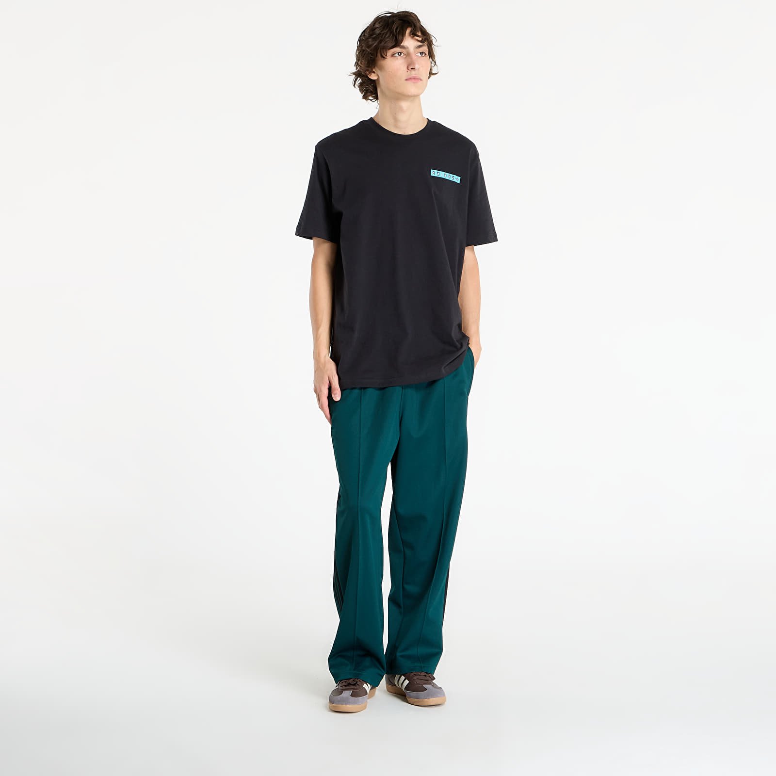 Ανδρικά παντελόνια adidas Adicolor Baggy Fit Firebird Track Pants Aurora Ivy/ Black