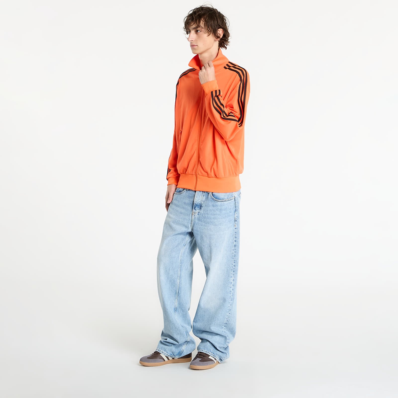 Pánské mikiny adidas Adicolor Classics Firebird Track Top Impact Orange/ Black