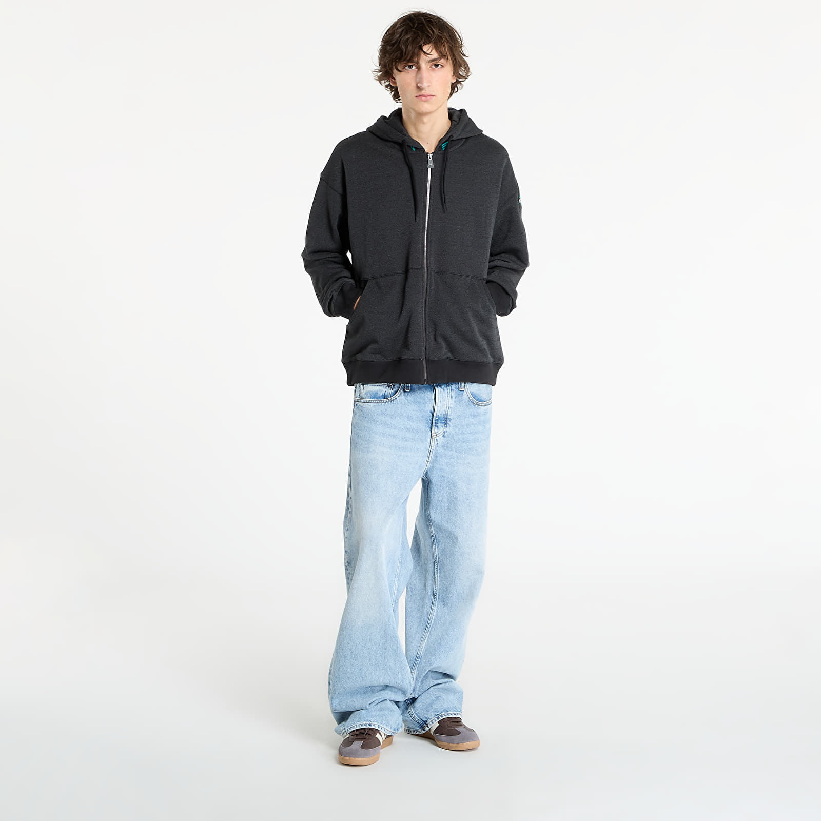 Herren-Sweatshirts adidas Equipment Reflective Hoodie Full-Zip Black/ Black