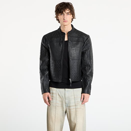Jas Daily Paper Structured Leather Jacket UNISEX Black