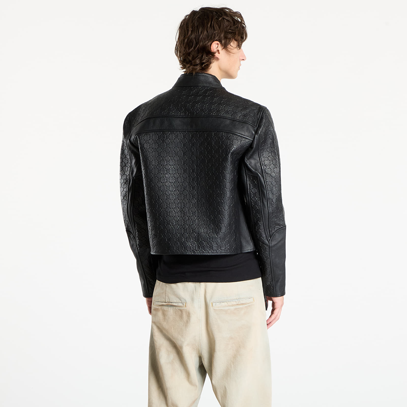 Herenjassen Daily Paper Structured Leather Jacket UNISEX Black