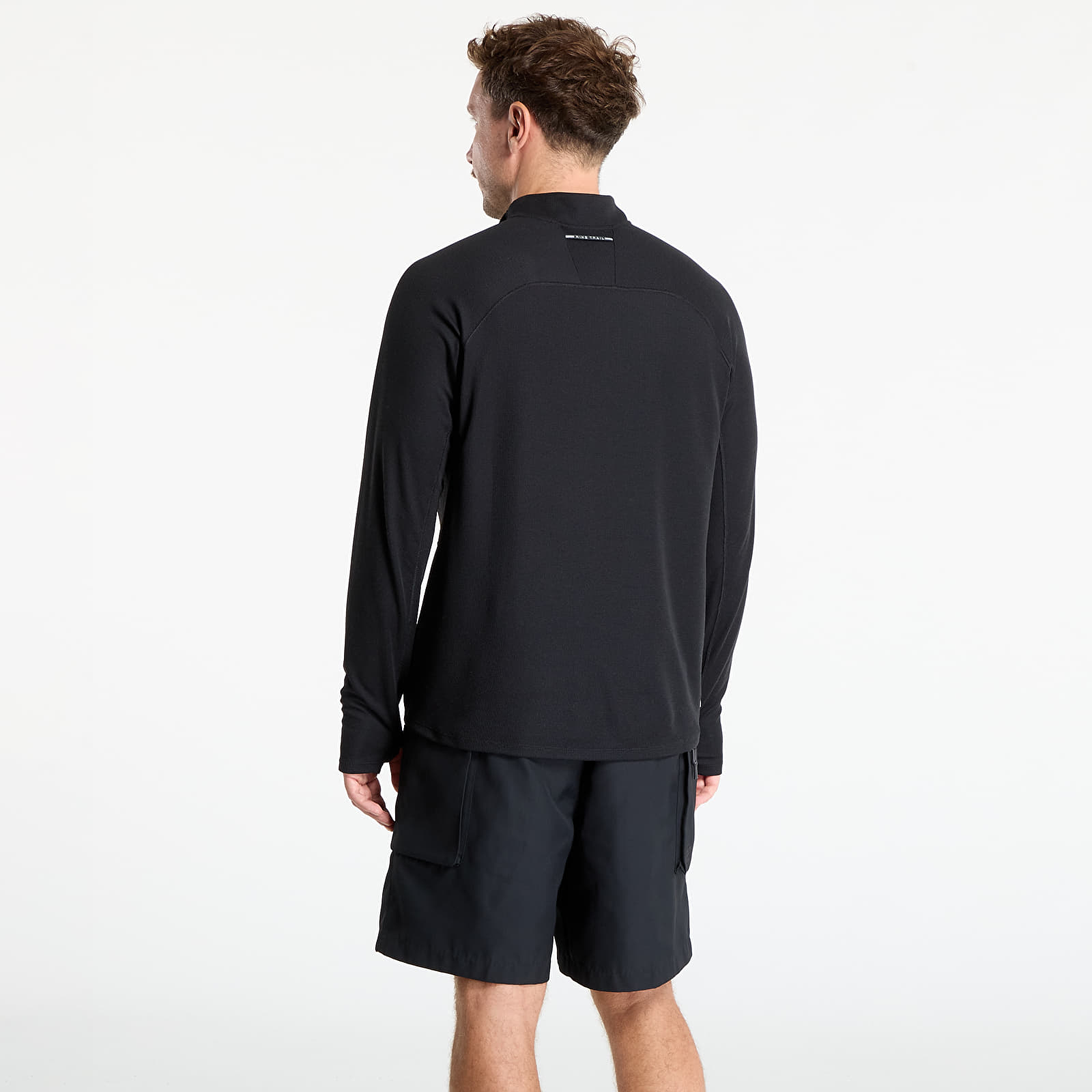 Pánske tričká Nike Trail Men's Dri-FIT 1/2-Zip Mid Layer Top Black/ Summit White