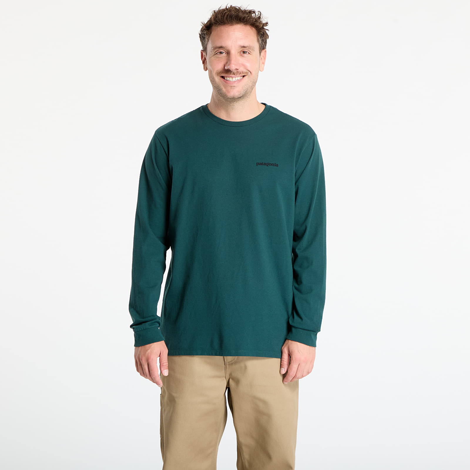 T-krekli Patagonia M's L/S P-6 Logo Responsibili-Tee Cascade Green