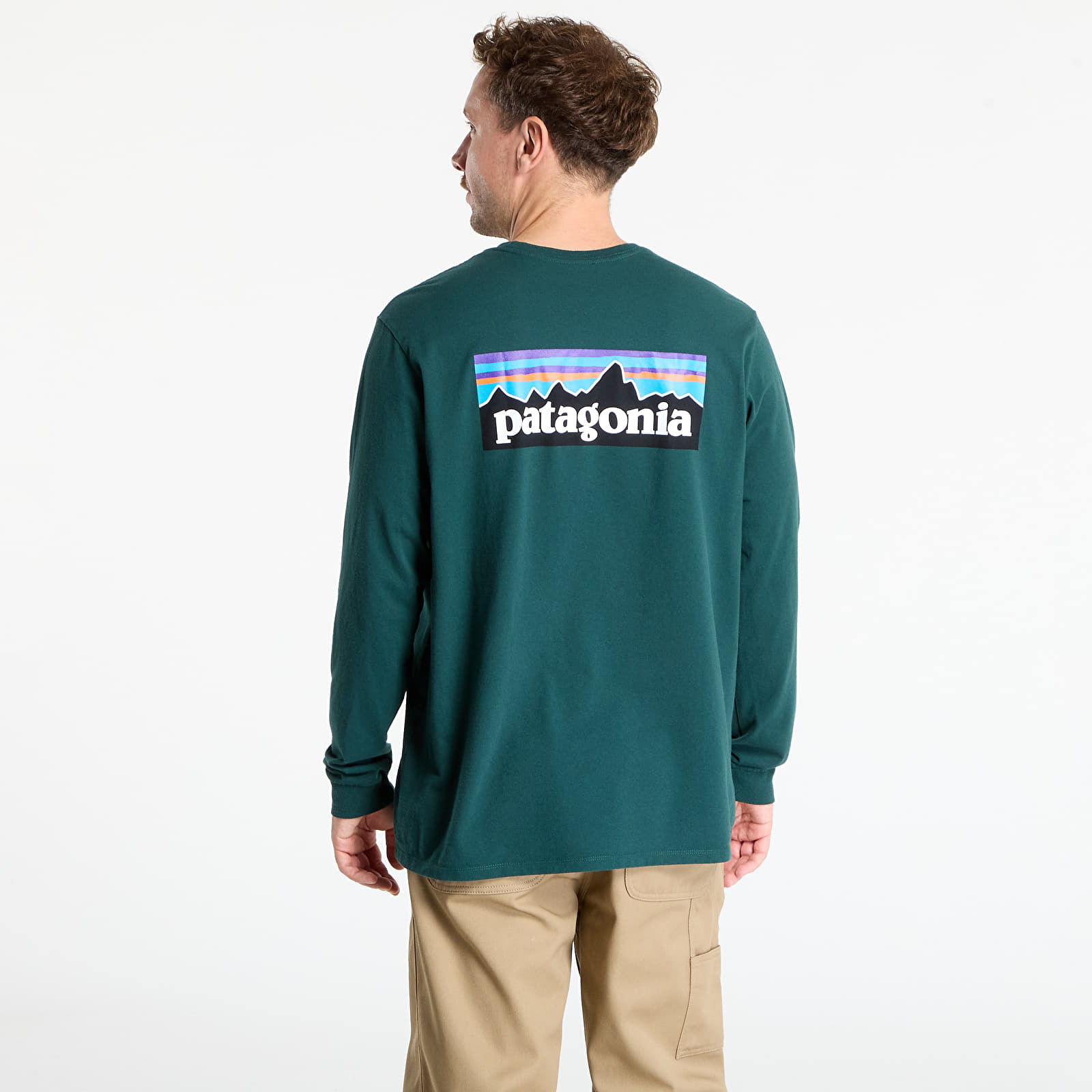 T-krekli Patagonia M's L/S P-6 Logo Responsibili-Tee Cascade Green