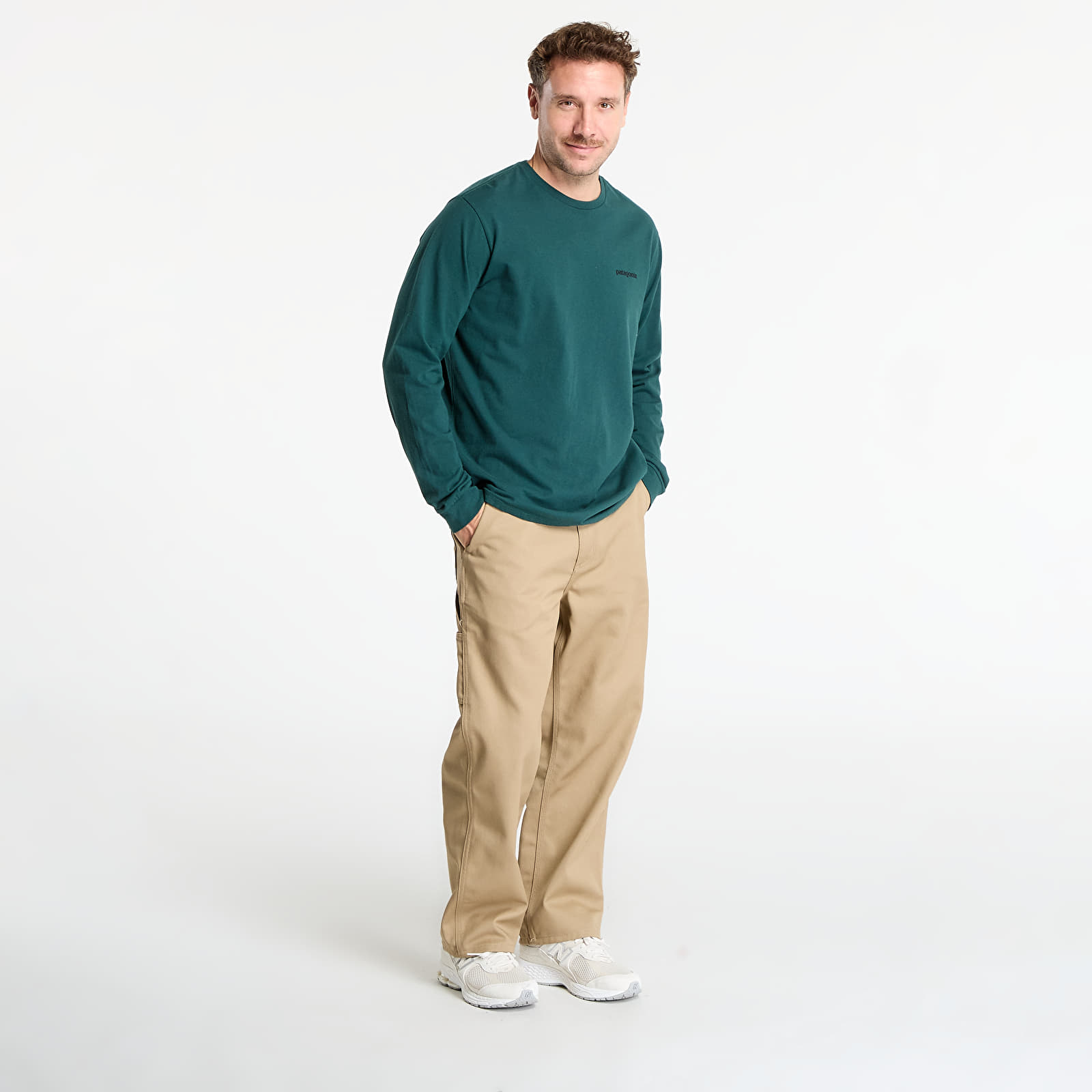 T-krekli Patagonia M's L/S P-6 Logo Responsibili-Tee Cascade Green