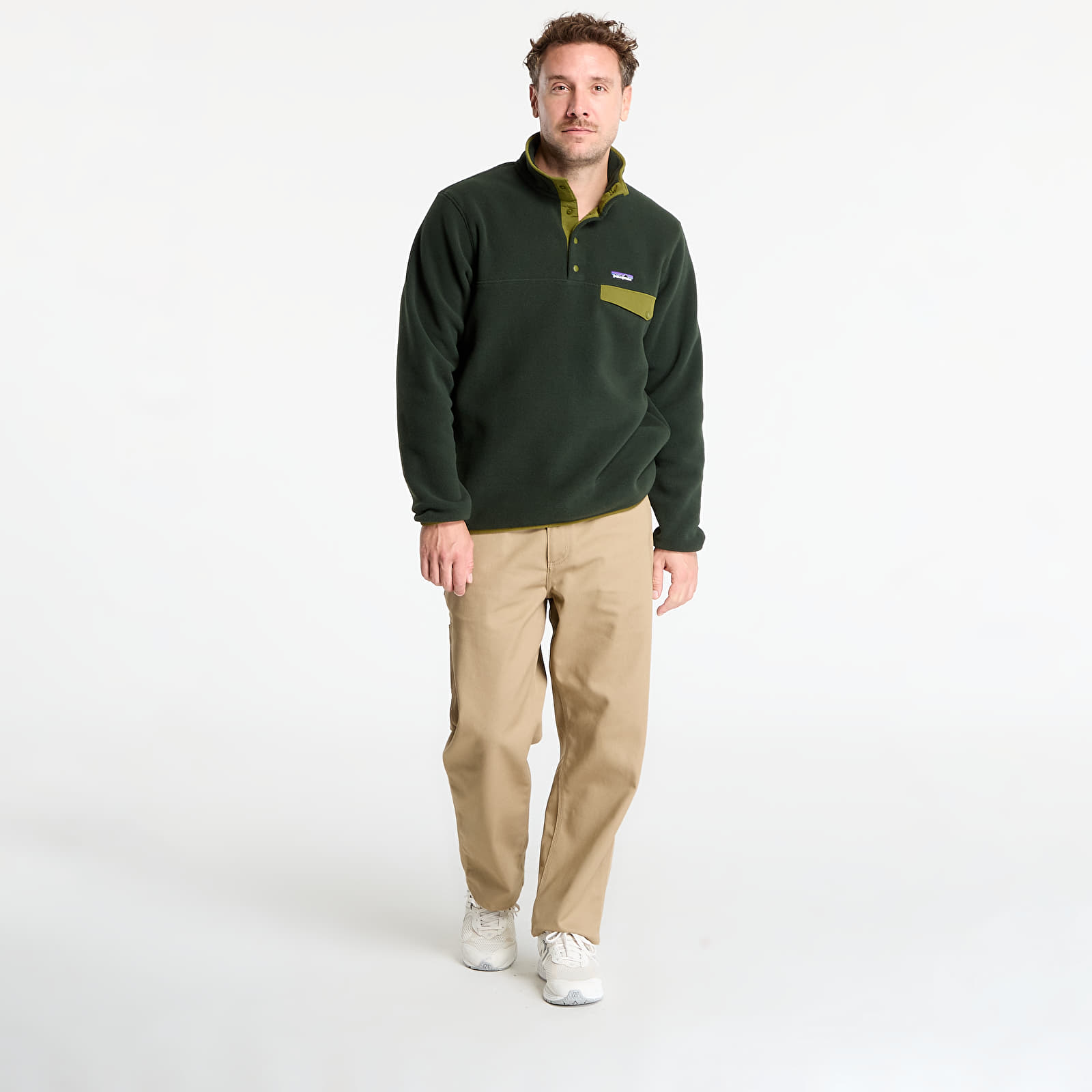 Mikinas ar kapuci un sporta krekli Patagonia M's LW Synch Snap-T P/O Old Growth Green