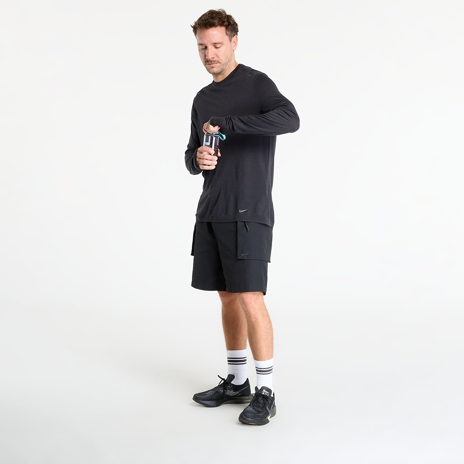 Heren T-shirts Nike Run Wool Men's Dri-FIT ADV Long-Sleeve Running Top Black/ Anthracite