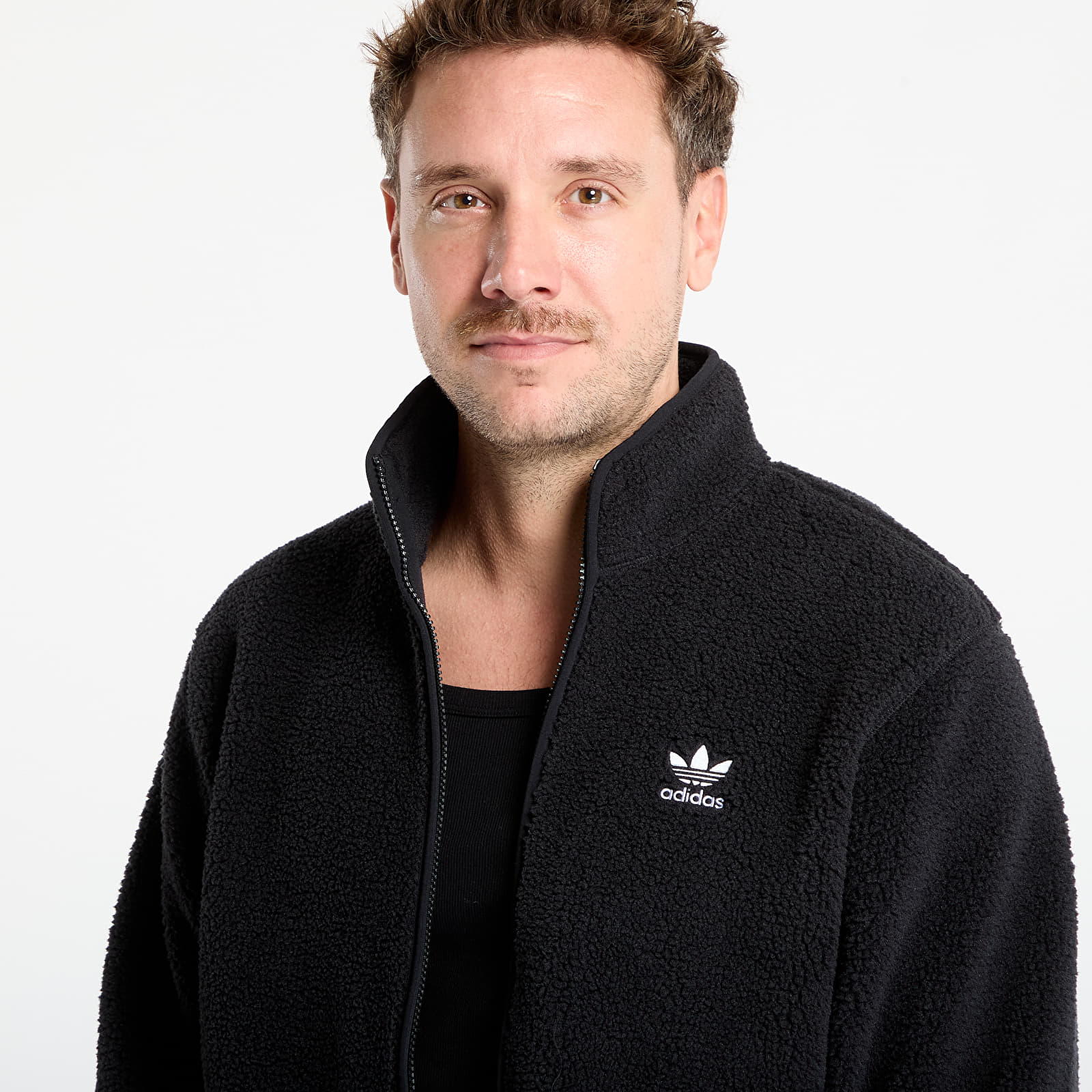 Φούτερ adidas Trefoil Essentials Teddy Fleece Black