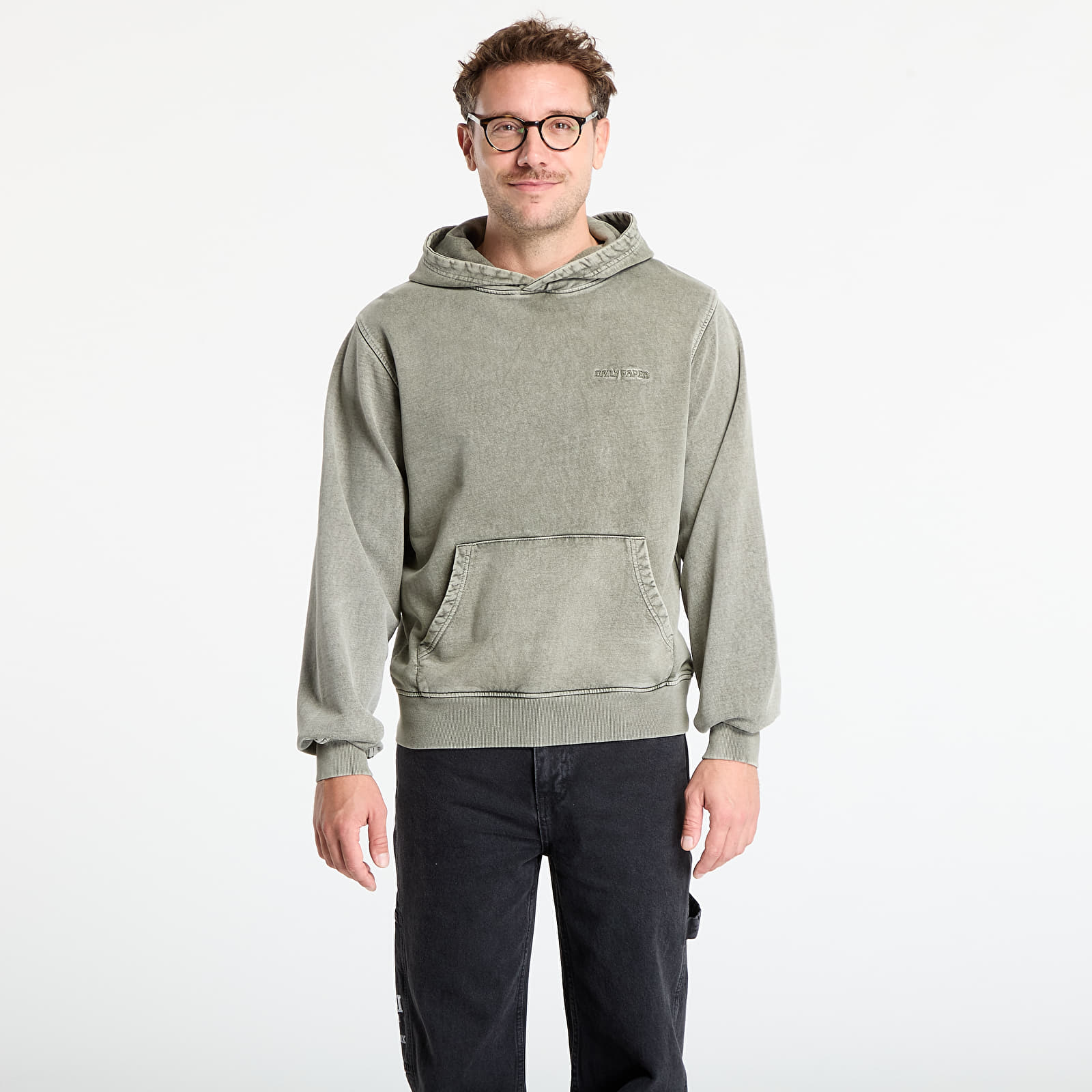 Mikiny Daily Paper Dias Washed Hoodie Rosin Green