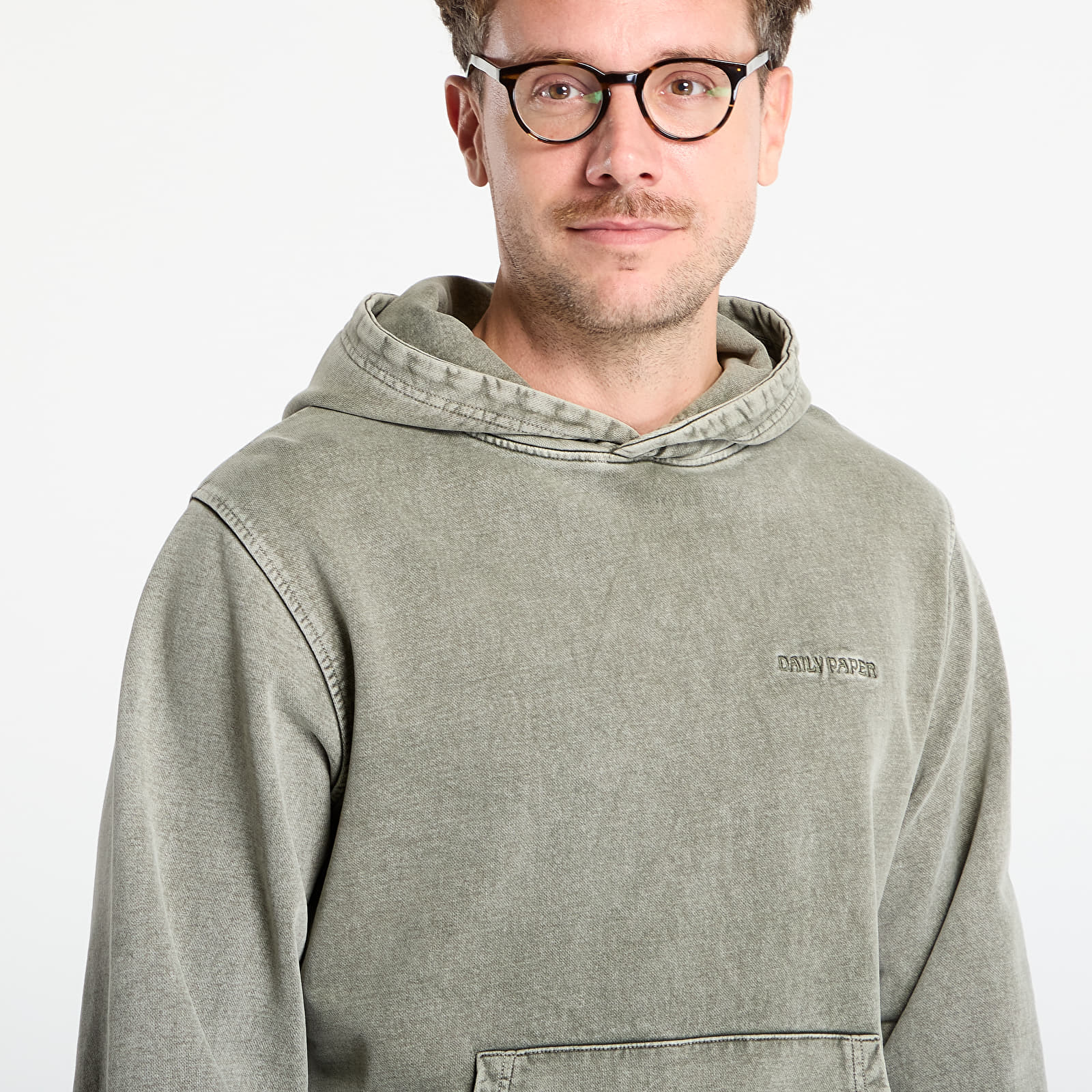 Mikiny Daily Paper Dias Washed Hoodie Rosin Green