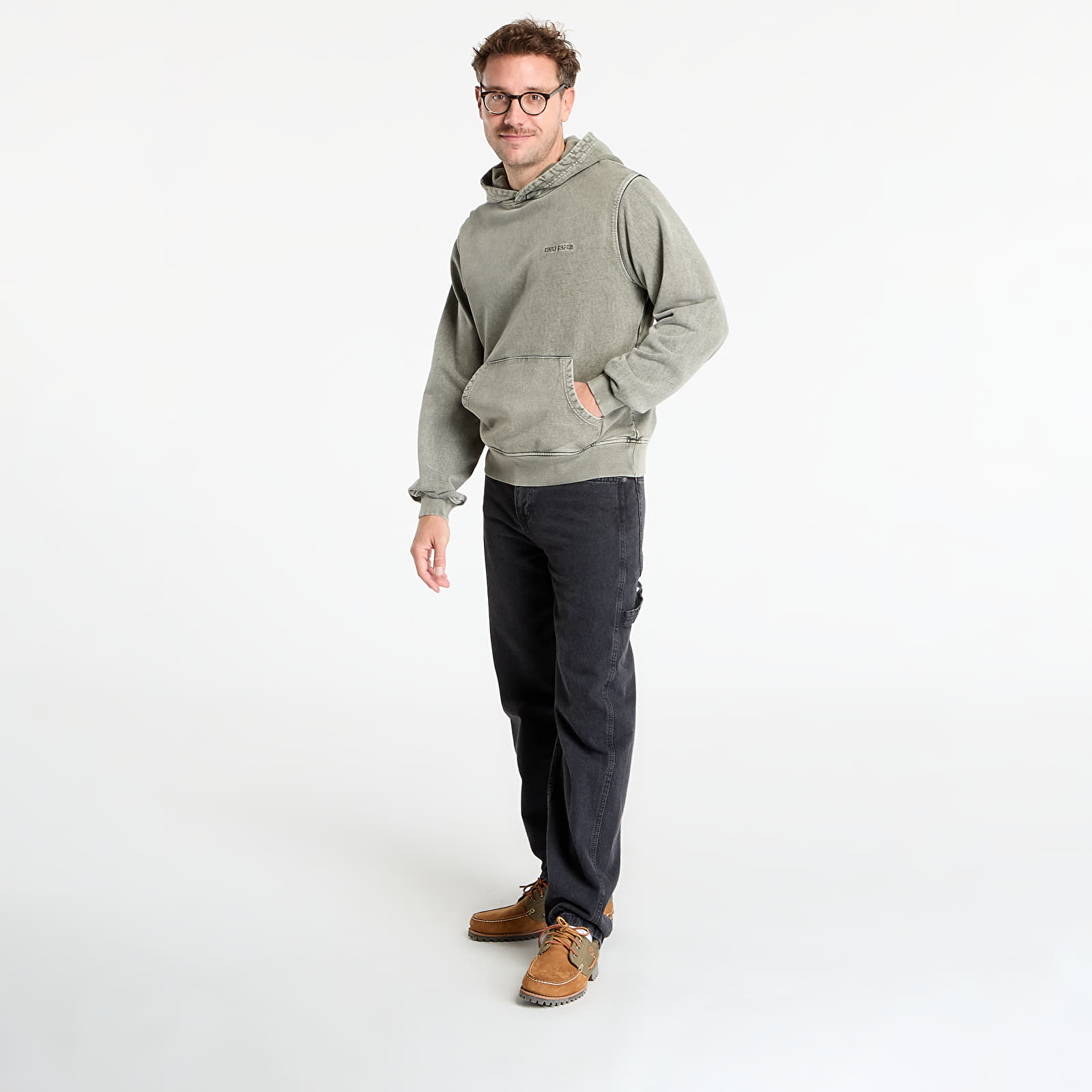Mikiny Daily Paper Dias Washed Hoodie Rosin Green