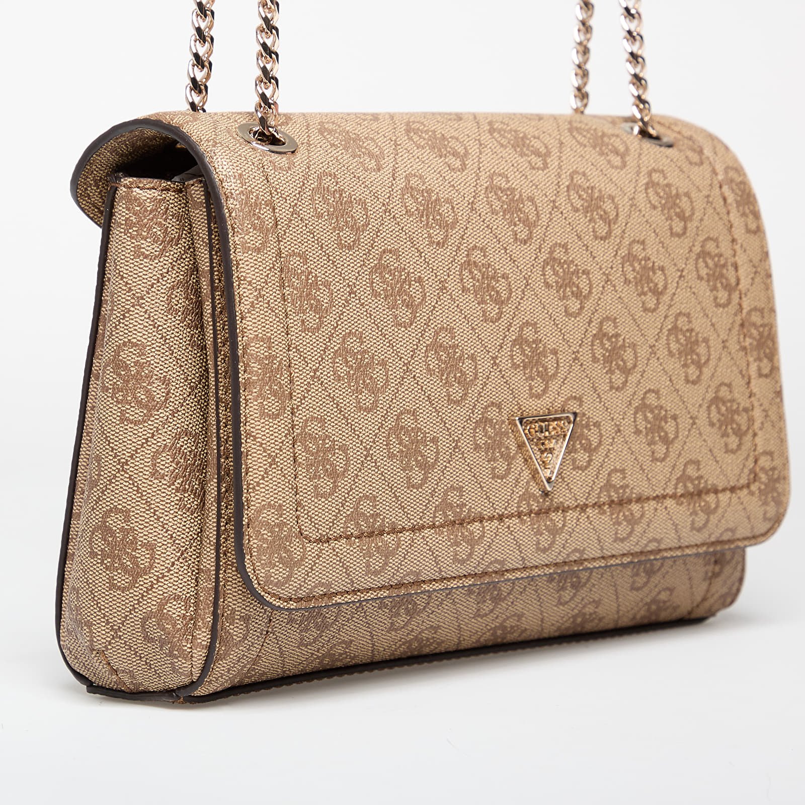 Handbags GUESS Noelle II Cnvrtble Xbody Flap Latte Logo/ Brown