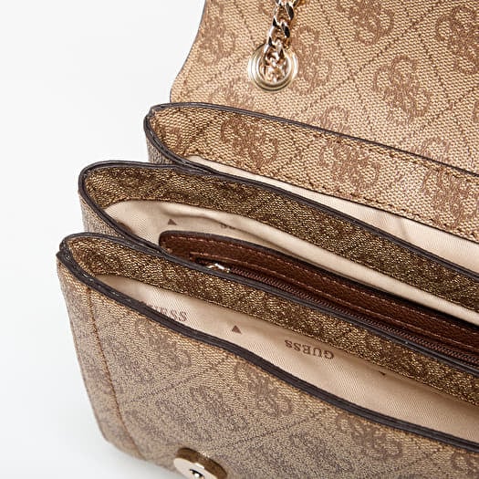 Handbags GUESS Noelle II Cnvrtble Xbody Flap Latte Logo/ Brown