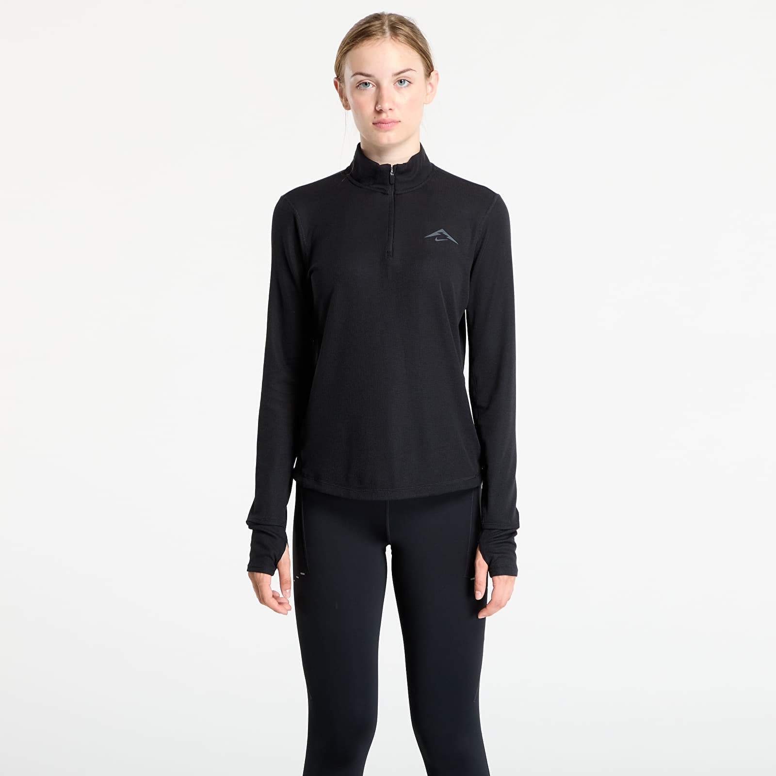 Γυναικεία μπλουζάκια Nike Trail Women's Dri-FIT 1/4-Zip Running Mid-Layer Top Black/ Black