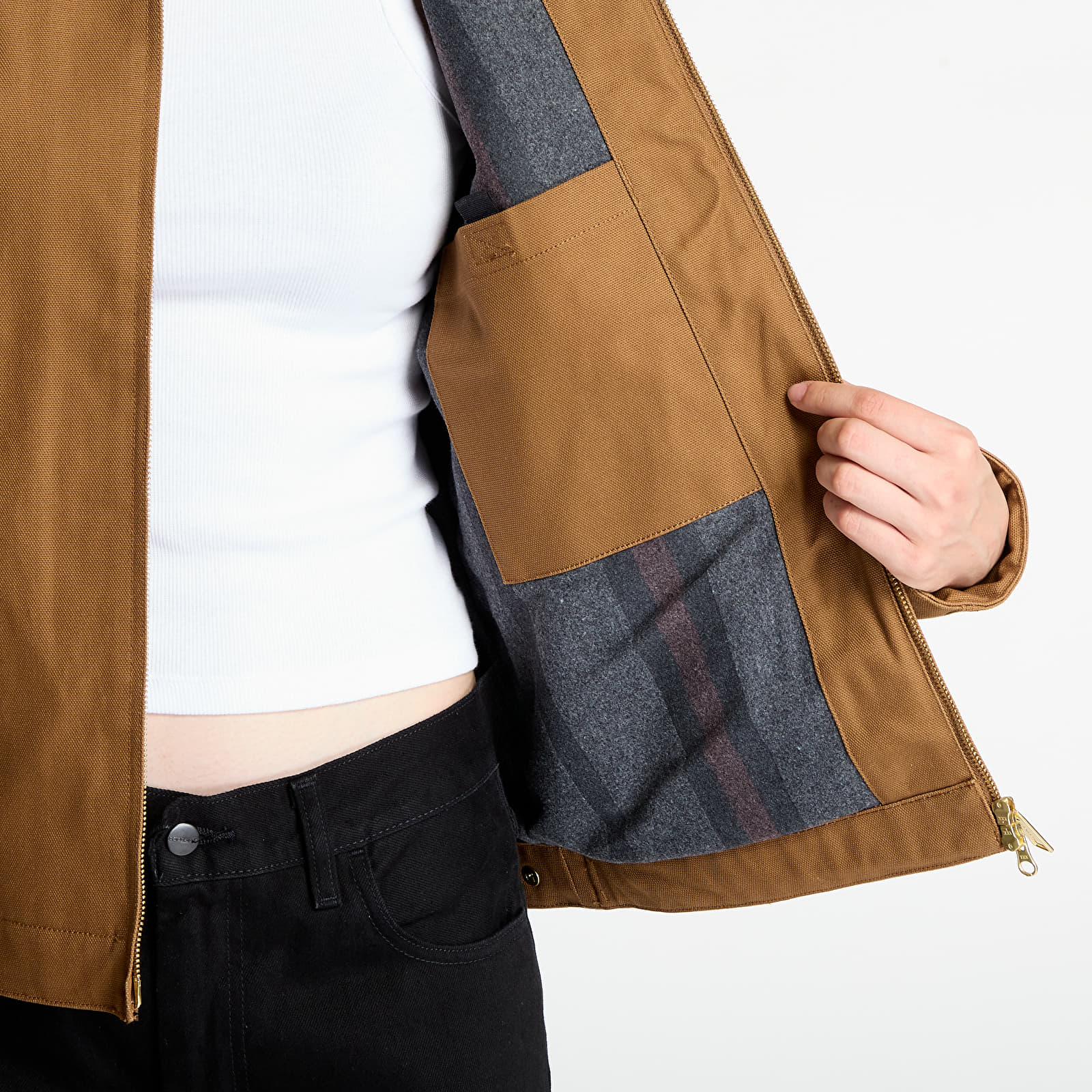 Men's jackets Carhartt WIP Detroit Jacket (Winter) UNISEX Hamilton Brown/ Tobacco Rigid