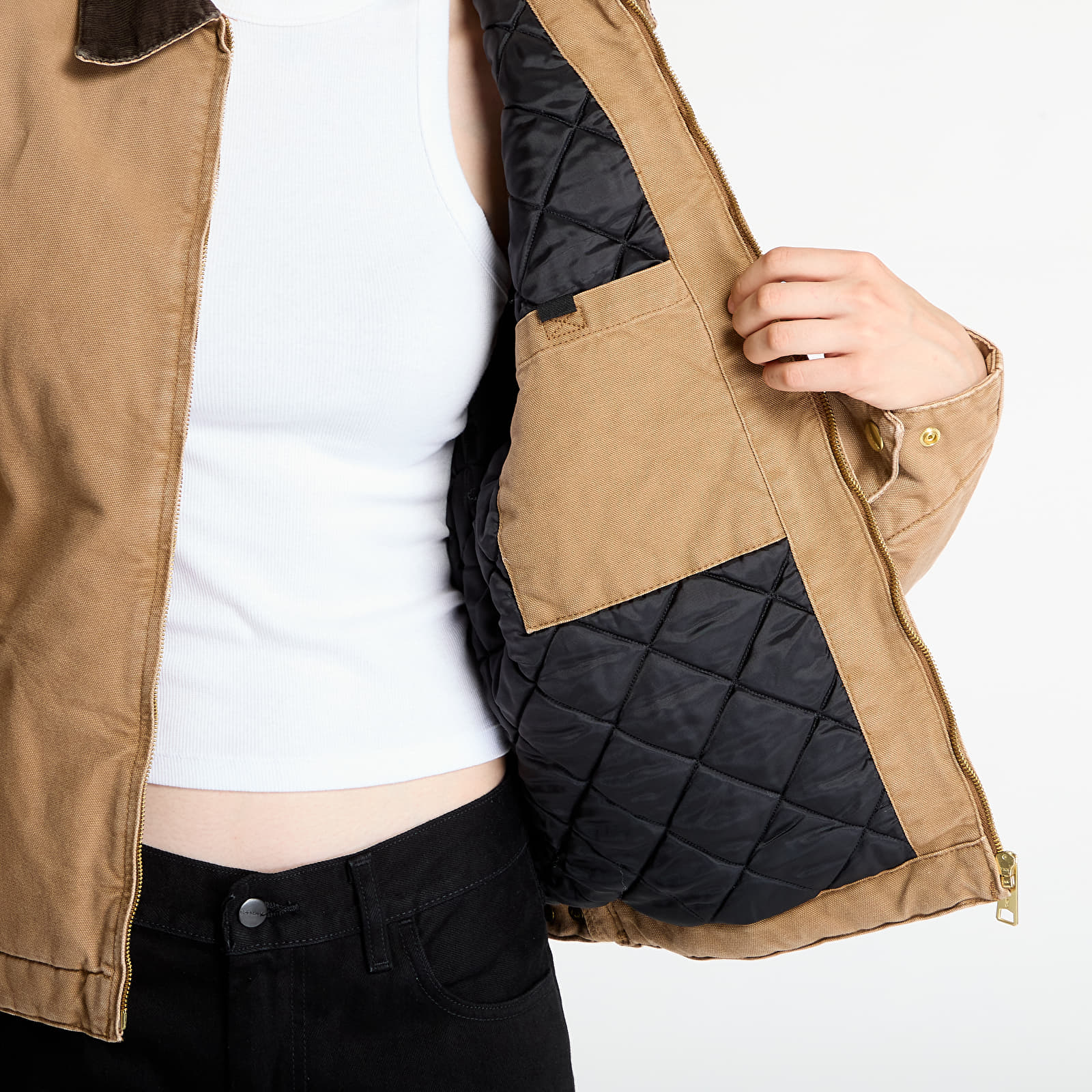 Vyriškos striukės Carhartt WIP OG Detroit Jacket (Winter) UNISEX Hamilton Brown/ Tobacco Stone Canvas