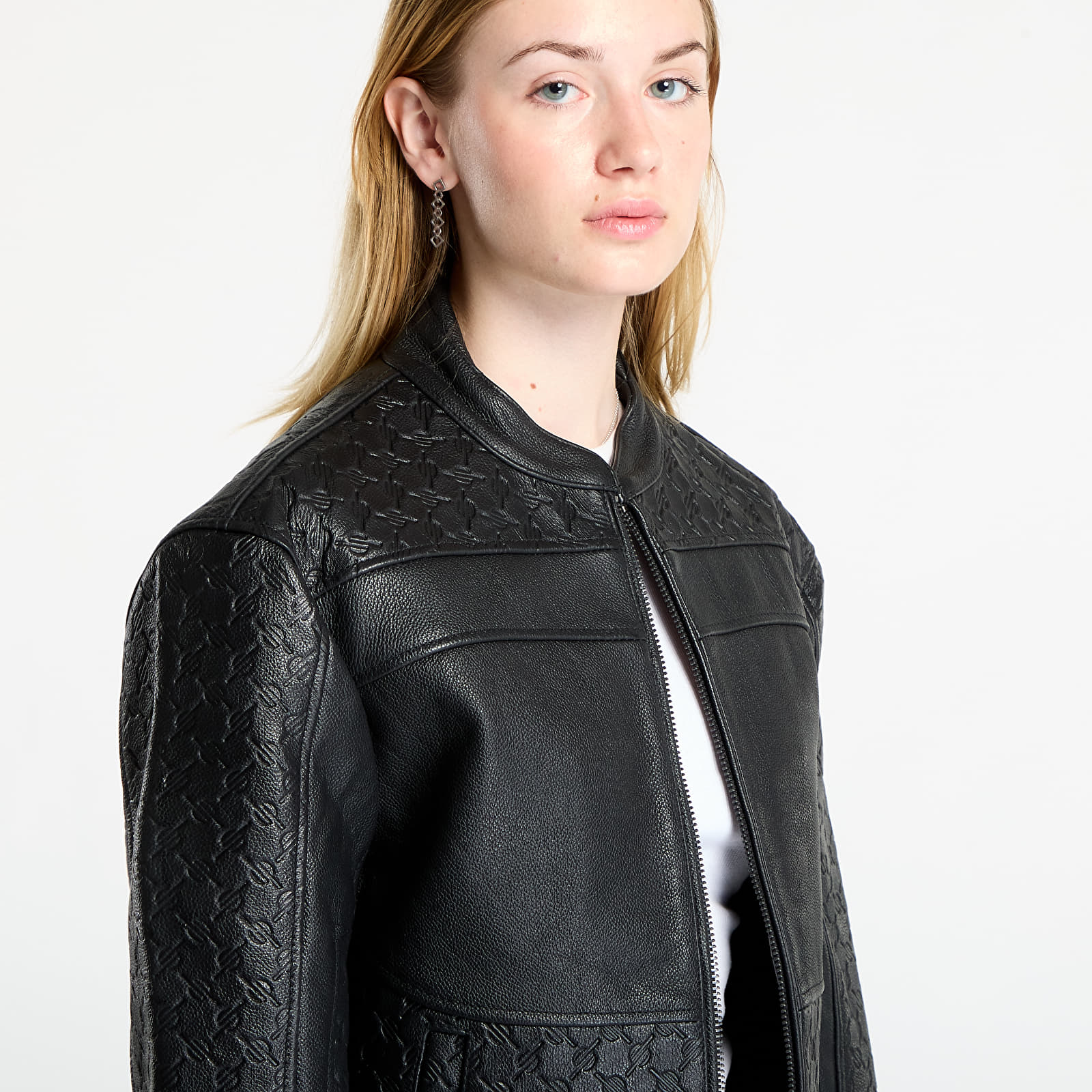 Ανδρικά σακάκια Daily Paper Structured Leather Jacket Black