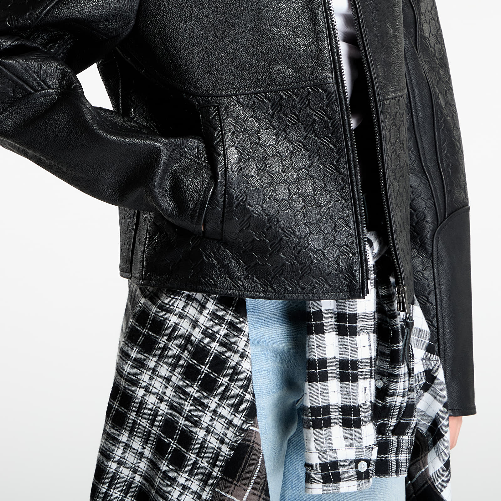 Ανδρικά σακάκια Daily Paper Structured Leather Jacket Black