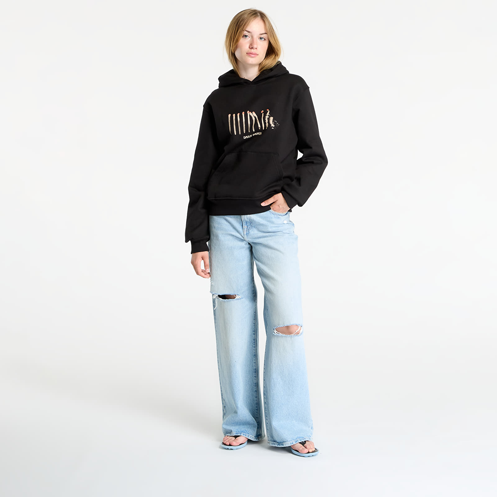 Men's sweatshirts Daily Paper Light Cycle Hoodie UNISEX Black