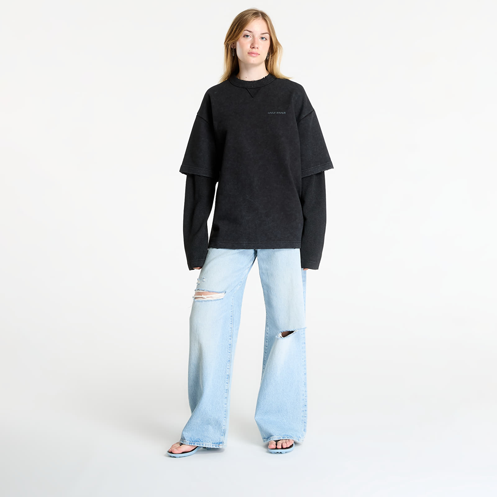 Ανδρικά μπλουζάκια Daily Paper Layered Ls T-Shirt UNISEX Black
