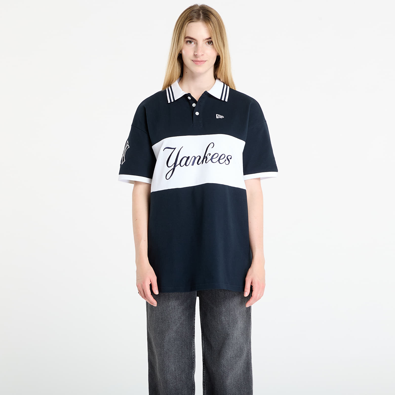 T-shirts för män New Era MLB Graphic Polo New York Yankees UNISEX Navy