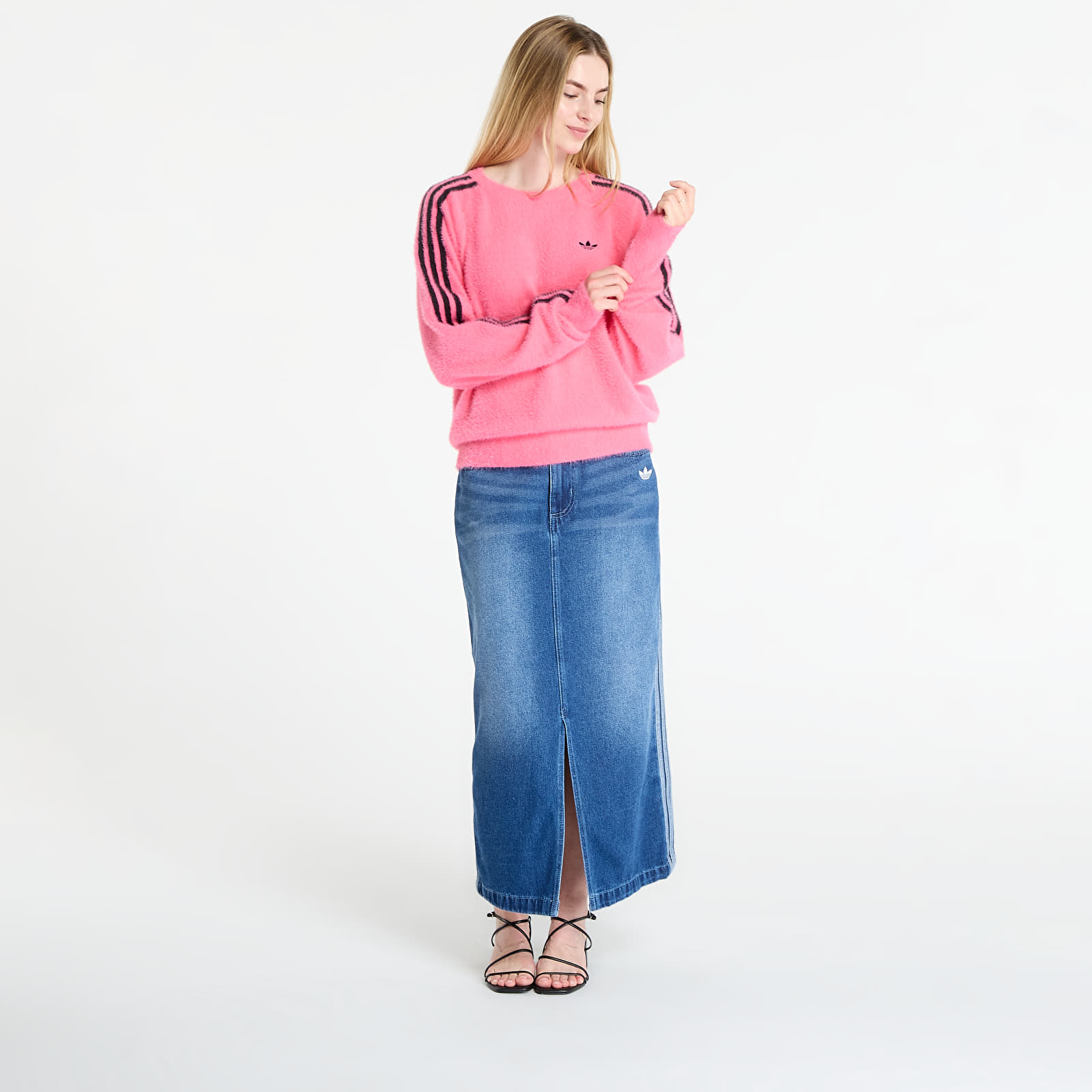 Svetry adidas Adicolor Holiday Knit Sweatshirt Lucid Pink