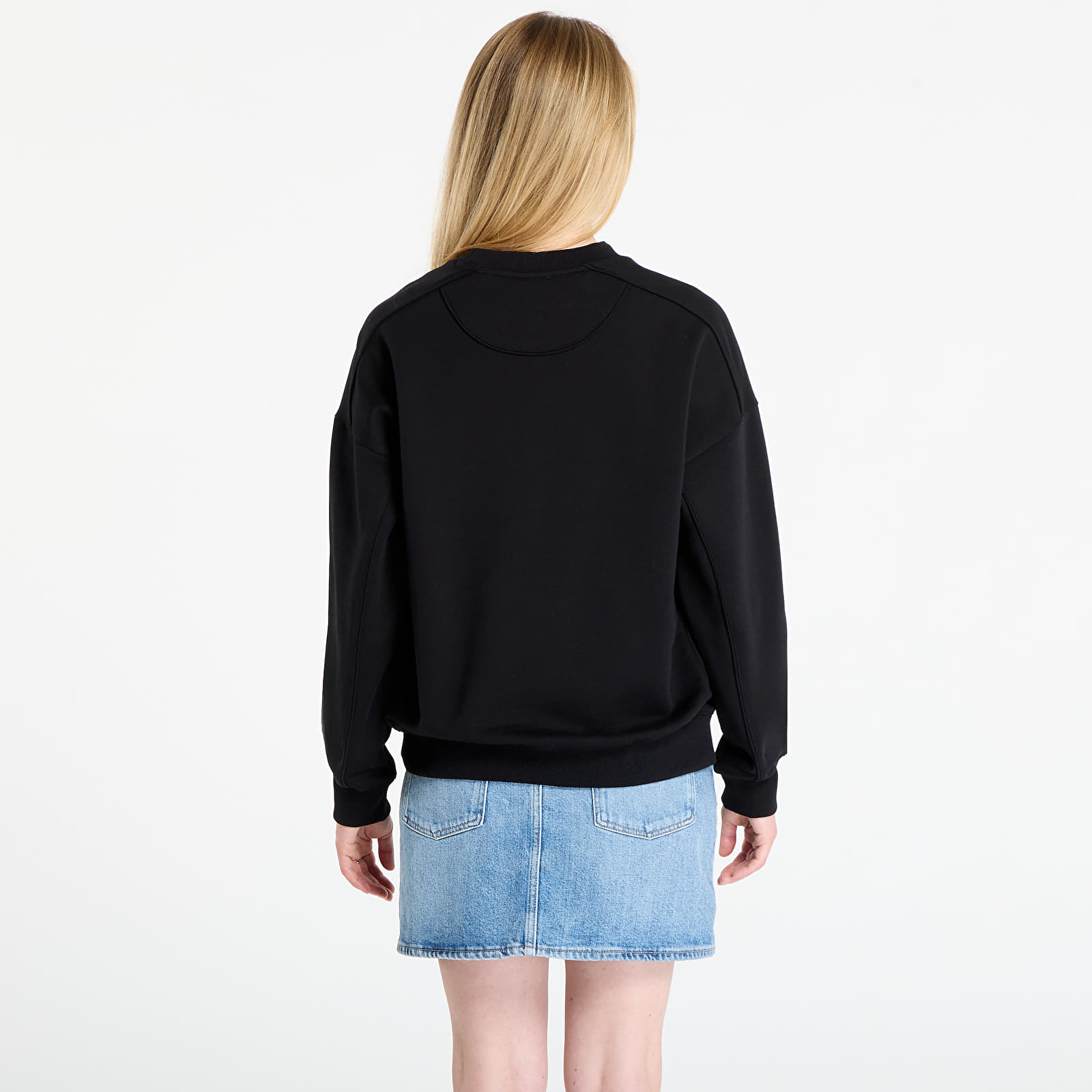 Mikinas ar kapuci un sporta krekli GUESS Ls Triangle Glitter Sweatshirt Black