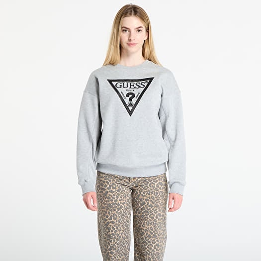 Džemperis GUESS Ls Triangle Glitter Sweatshirt Grey