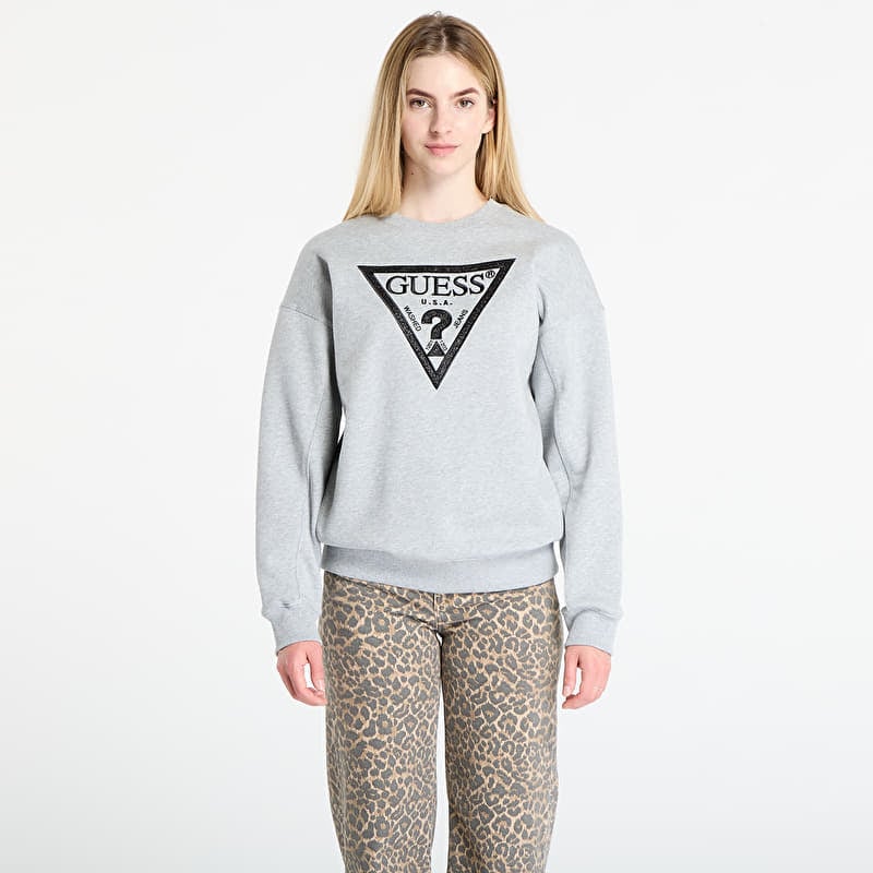 Verryttelypaita GUESS Ls Triangle Glitter Sweatshirt Grey