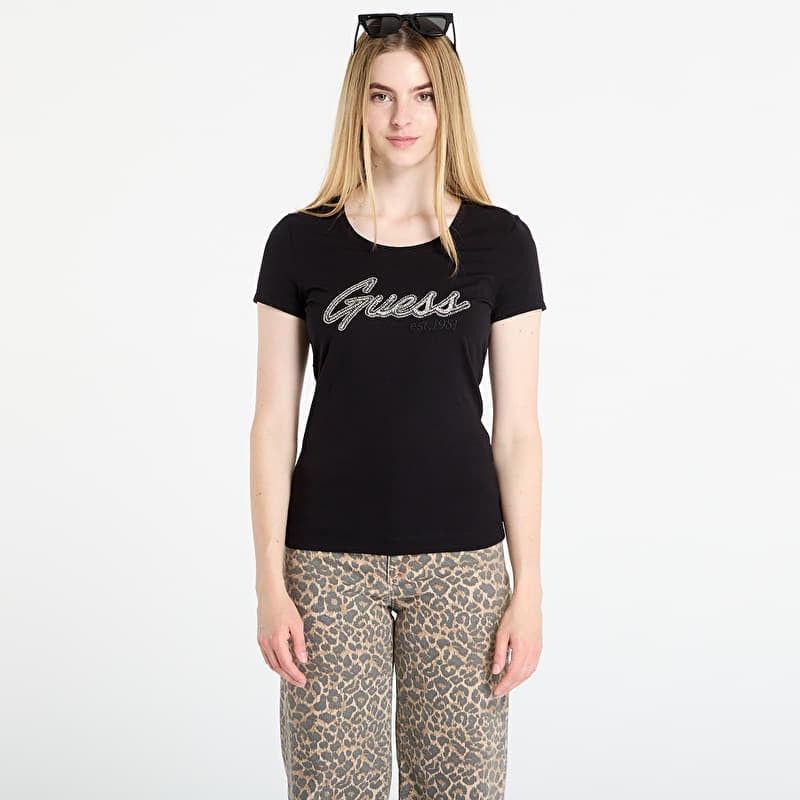 Majica GUESS Ss Logo Hot Fix Tee Black