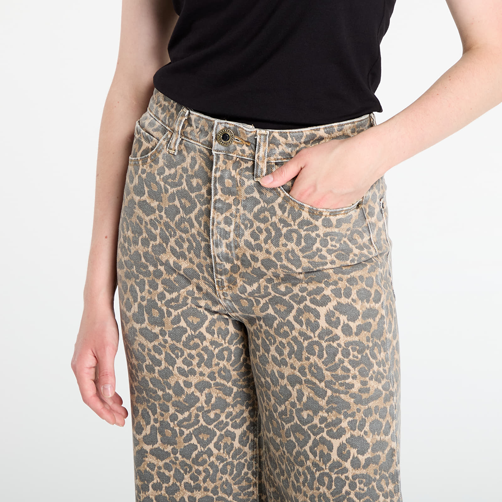 Džinsi GUESS Wide Leg Brown