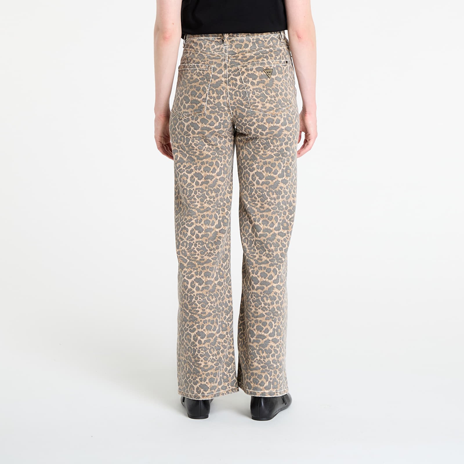Džinsi GUESS Wide Leg Brown