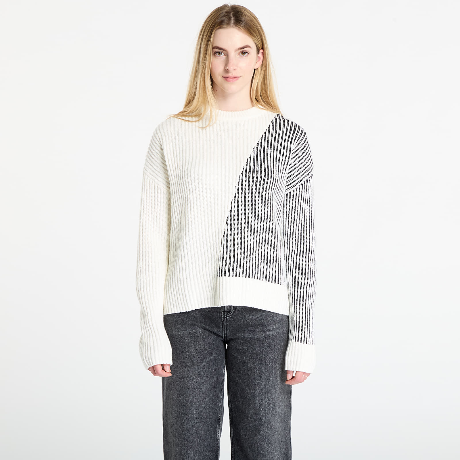 Svetry Desigual Nome Sweater Cream