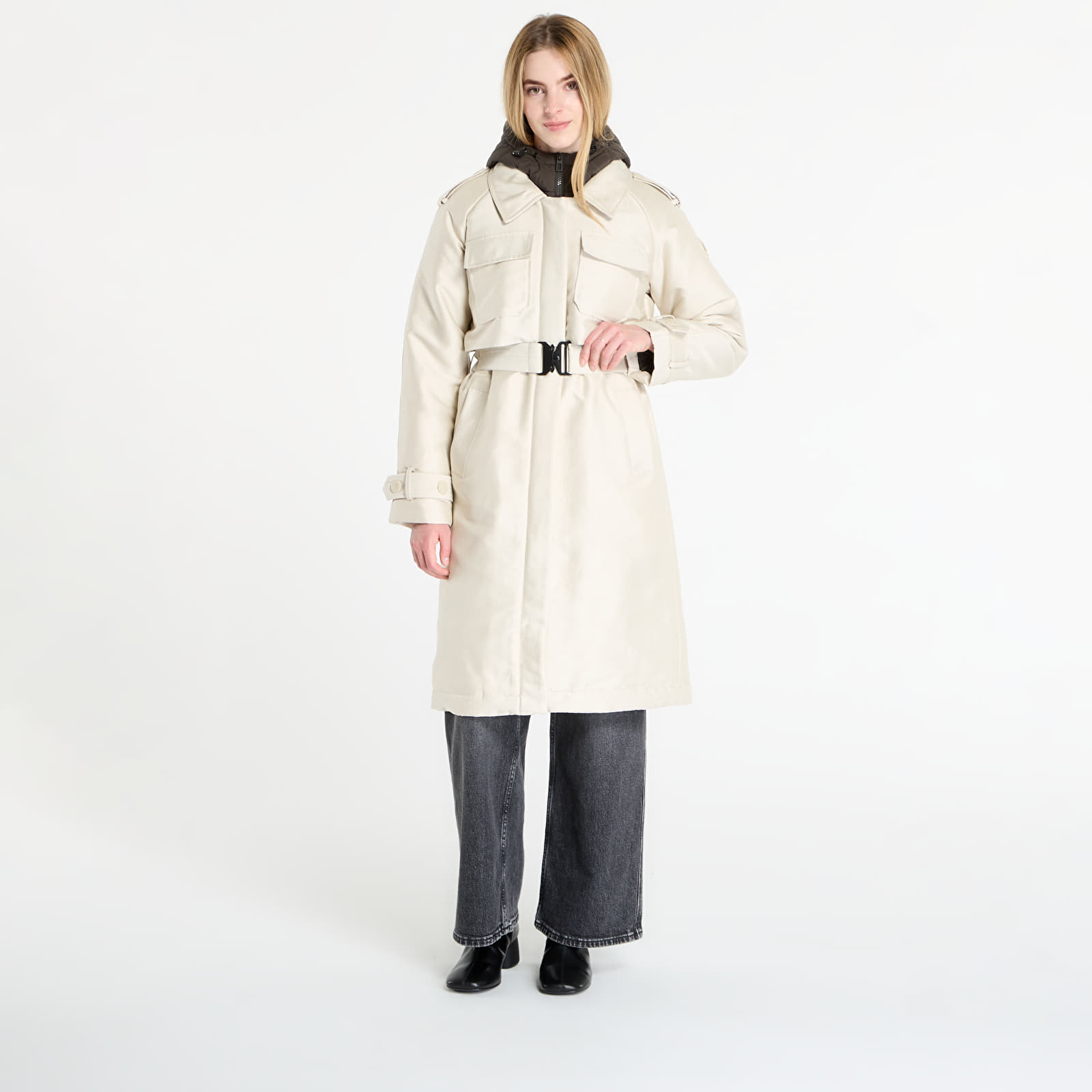 Kabáty Desigual Empire Jacket Beige Crude