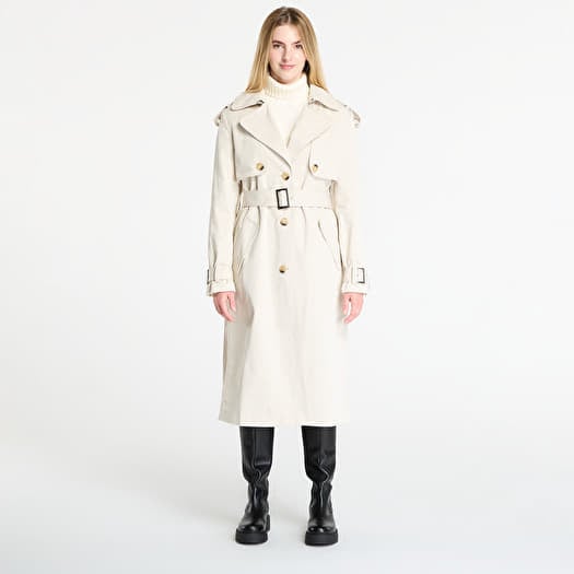 Kabát Desigual Pleated Trench Coat Beige