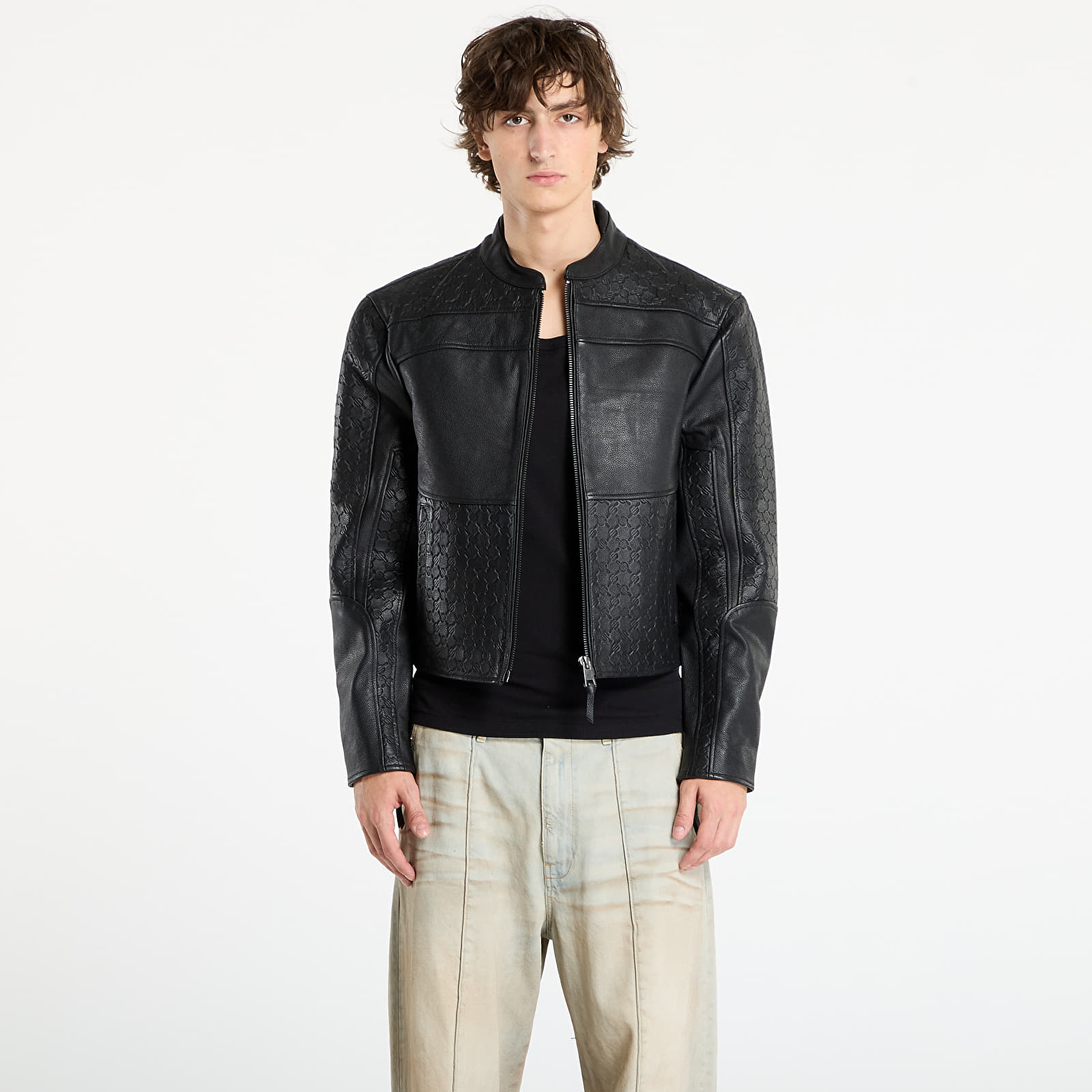 Ανδρικά σακάκια Daily Paper Structured Leather Jacket Black