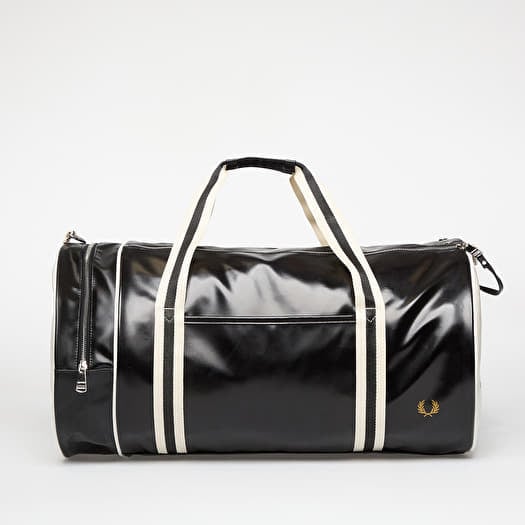 FRED PERRY Classic Large Barrel Bag Black/ Ecru