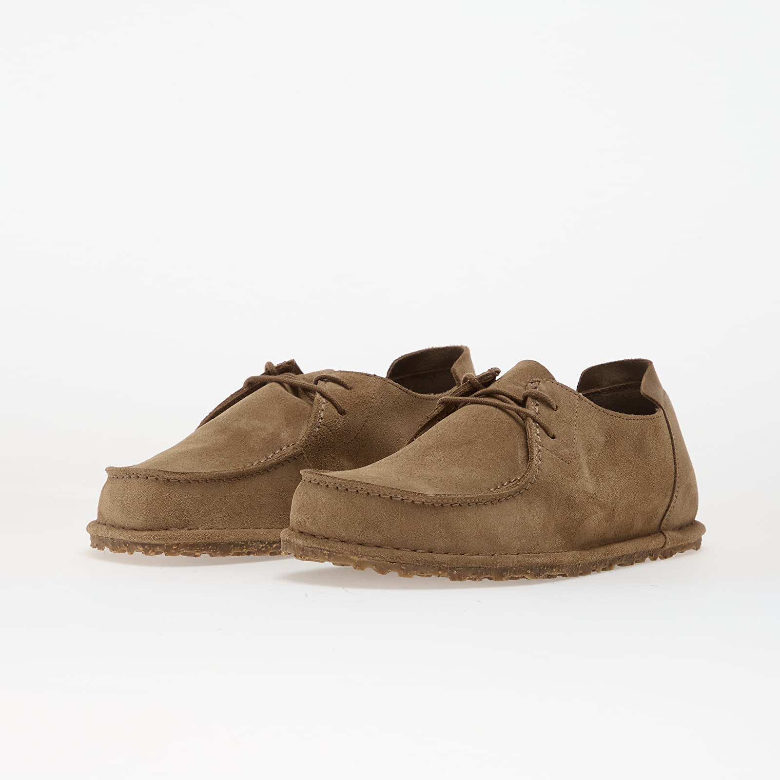 Vīriešu čības un apavi Birkenstock Utti Lace Suede Leather Gray Taupe
