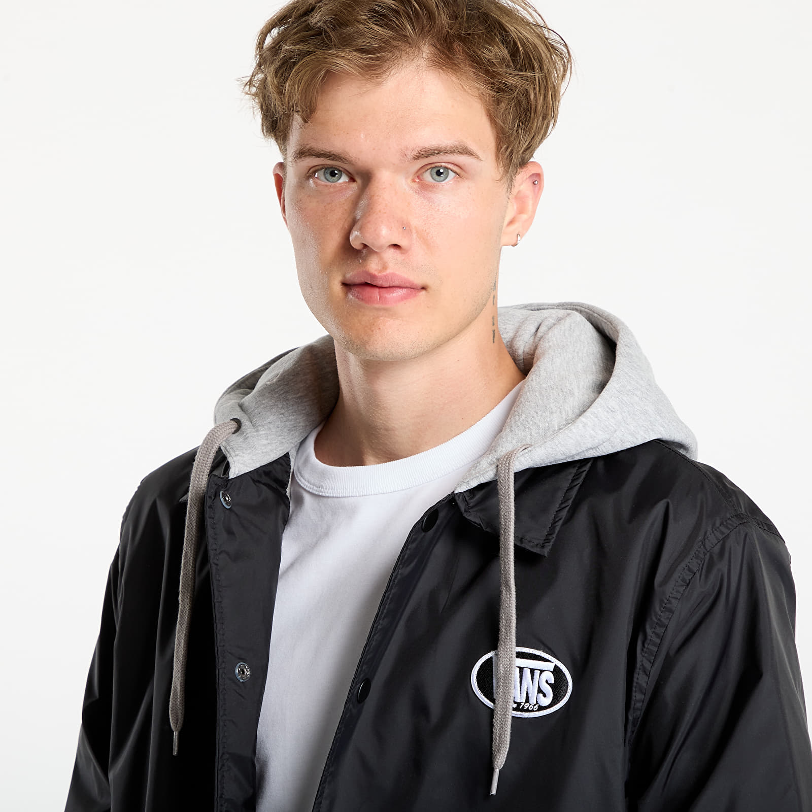 Vīriešu jakas Vans Riley Hooded Coaches Jacket Black