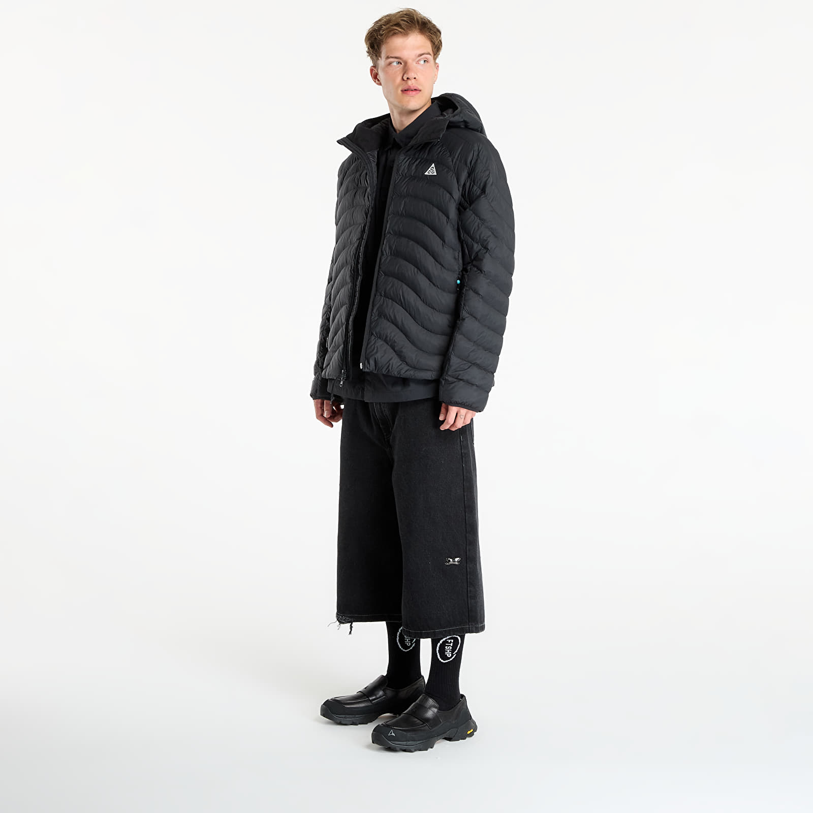 Pánské bundy Nike ACG "Lava Flow" Men's Therma-FIT ADV Jacket Black/ Black/ Black/ Summit White