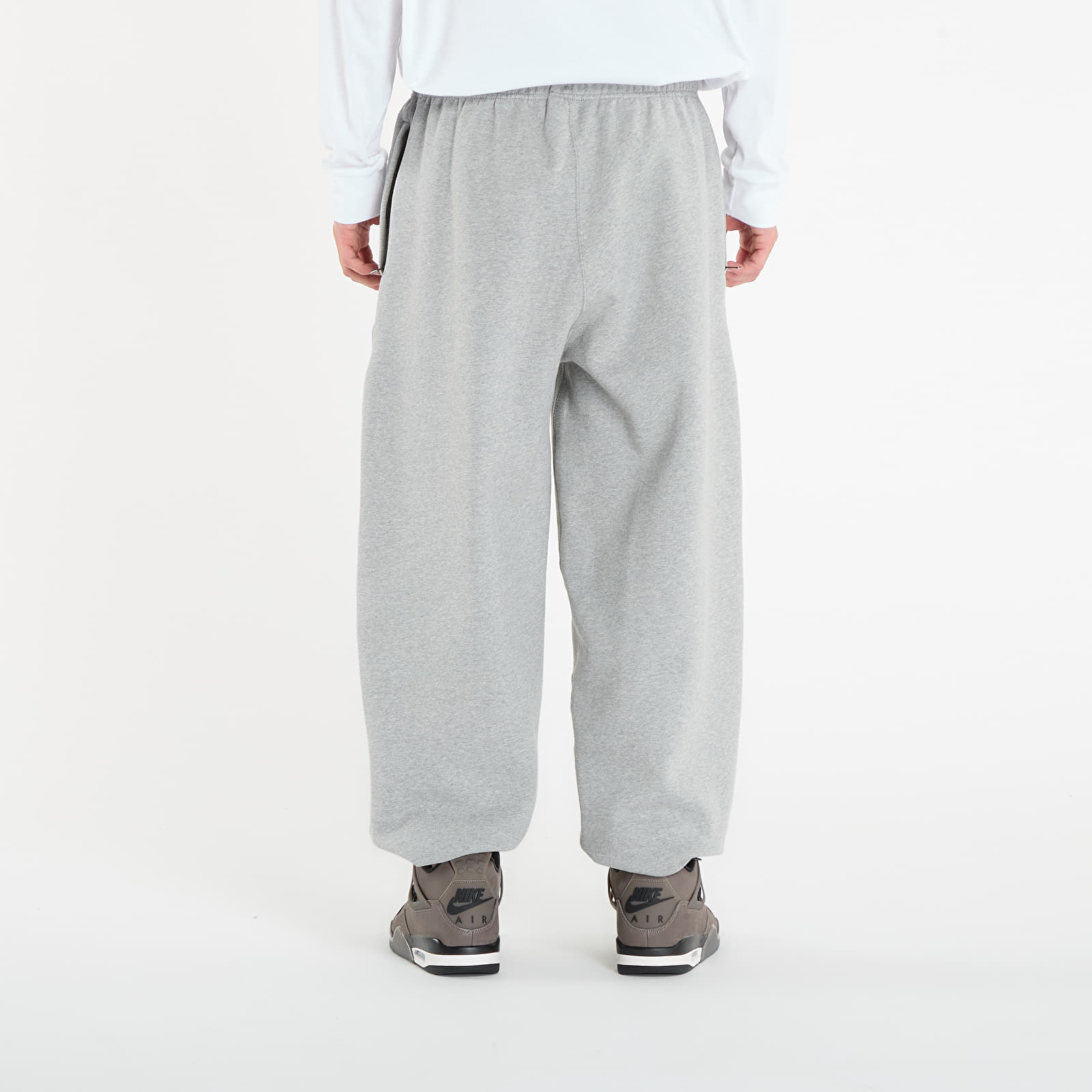 Joggingbukser Nike Solo Swoosh Men's Cuffed Fleece Pants Dk Grey Heather/ Lt Smoke Grey/ White