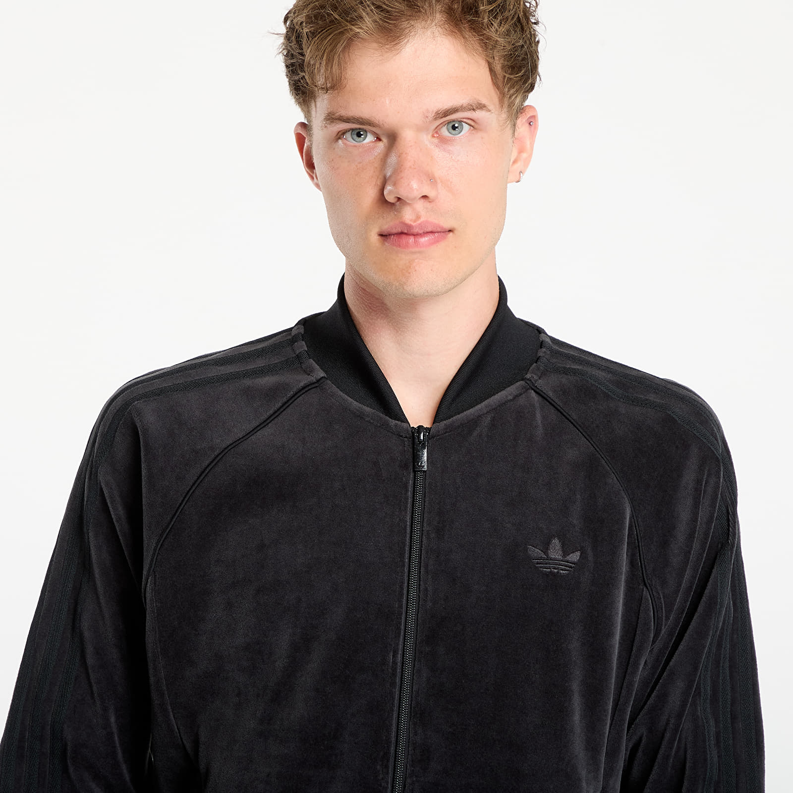 Pánske mikiny adidas SST Adicolor Velour Track Top Black
