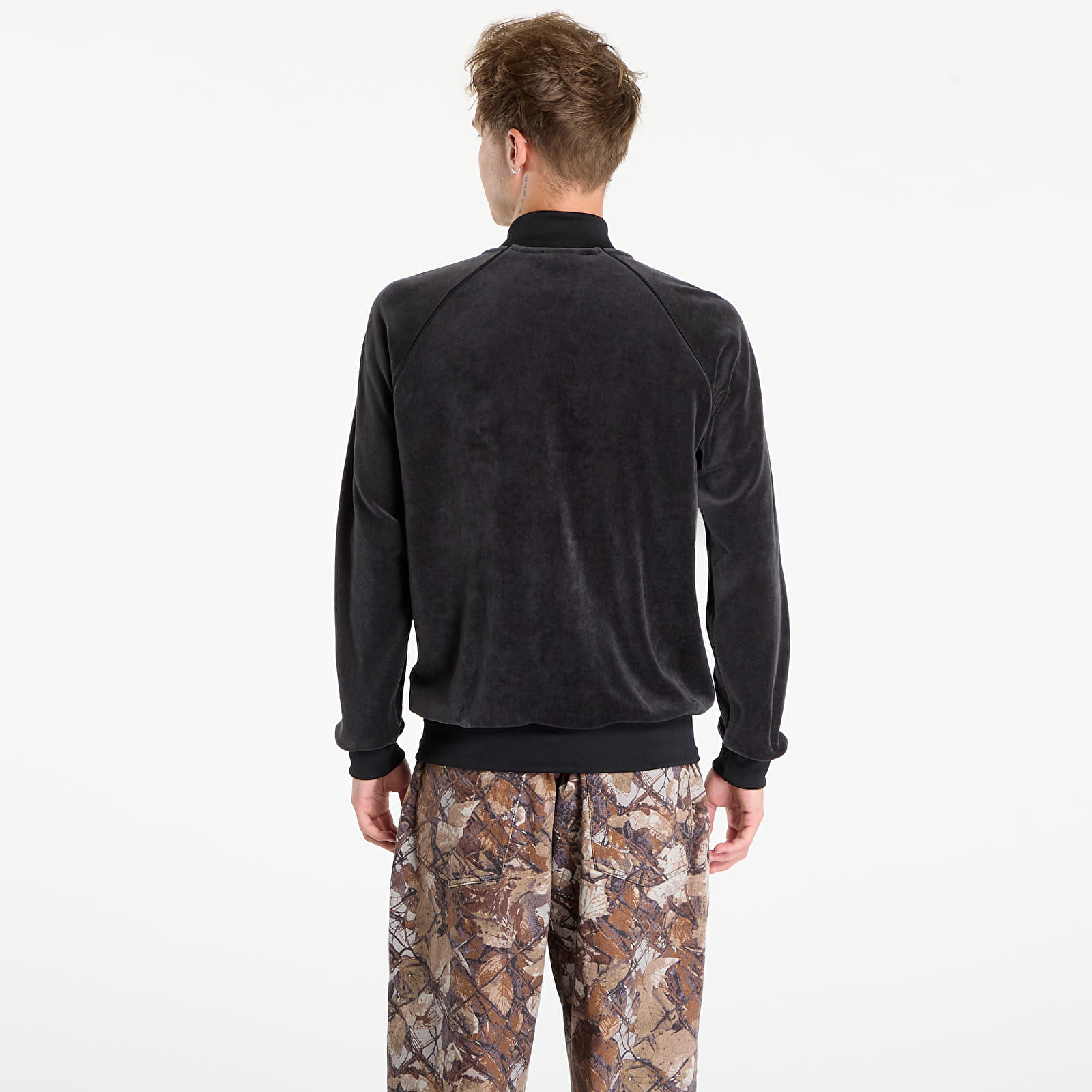 Pánske mikiny adidas SST Adicolor Velour Track Top Black