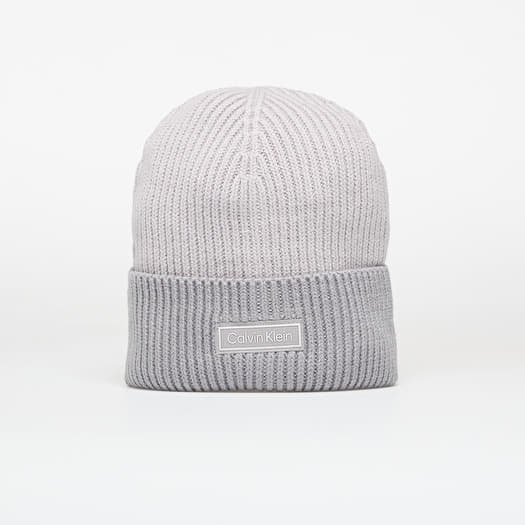 Cepure Calvin Klein Patch Wool Chunky Hat Grey
