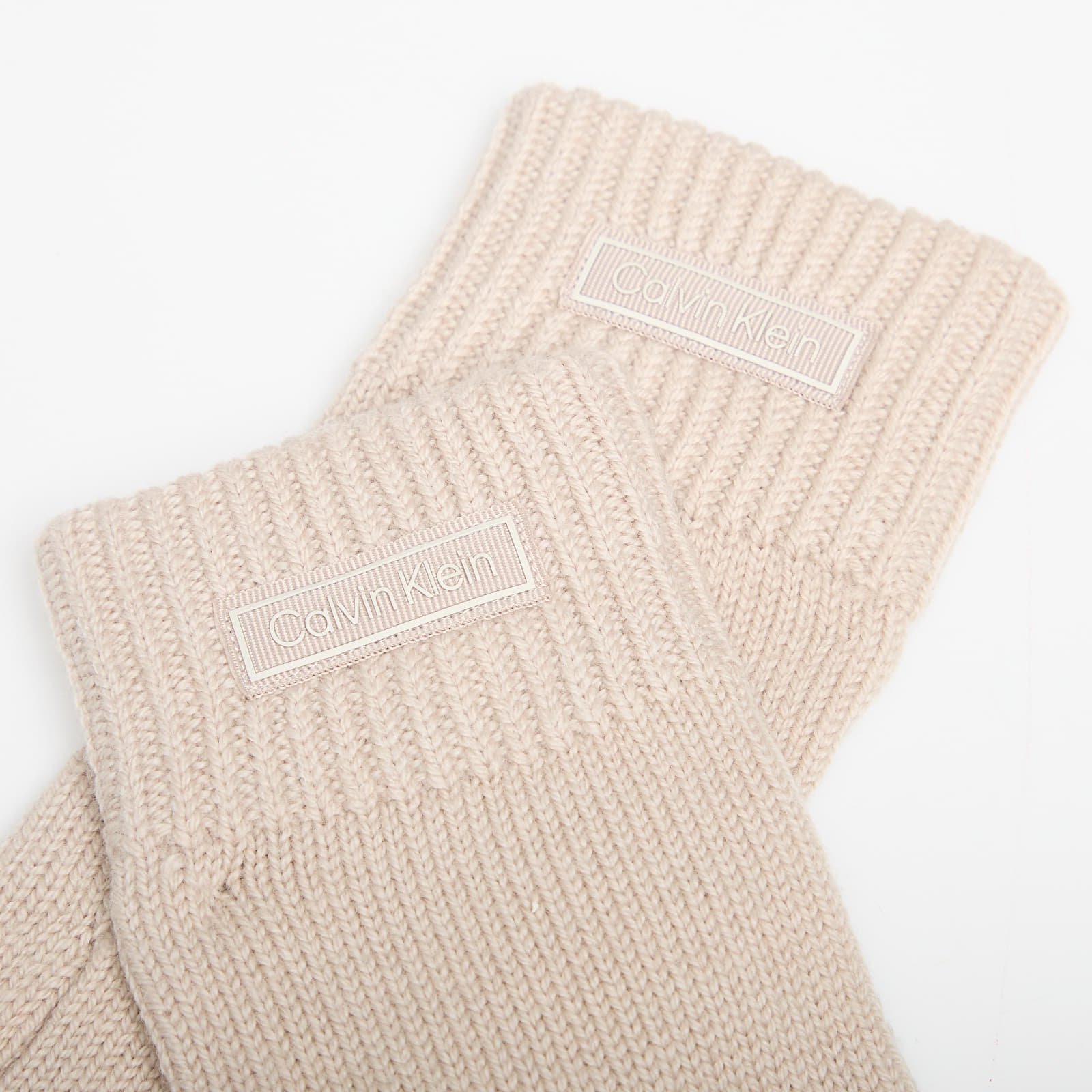 Vīriešu cimdi Calvin Klein Patch Wool Knitted Brown