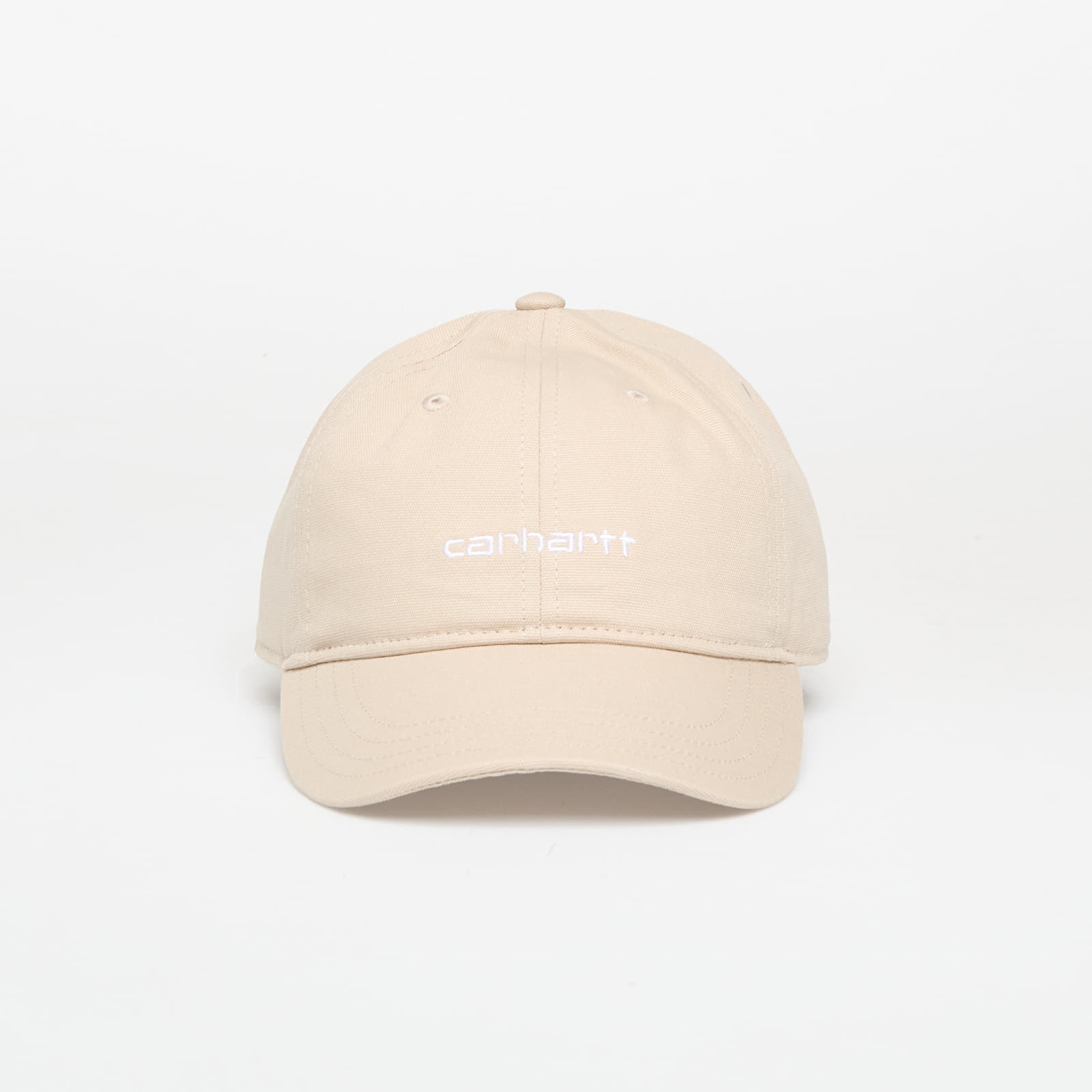 Kšiltovky Carhartt WIP Canvas Script Cap Fleur de Sel/ White